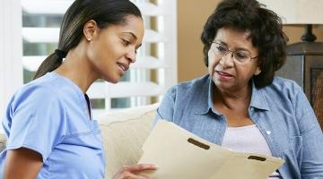 image of woman and her caregiver