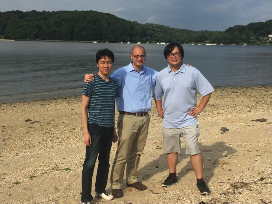 Co-first author Akihide Yoshimi (left), Omar Abdel-Wahab (middle), and co-first Dr. Kuan-Ting Lin (right) from Dr. Adrian Krainer’s lab at Cold Spring Harbor Laboratory. (Daniel Wiseman is not shown).