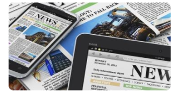 An image depicting tablets and laptops with text that reads news.