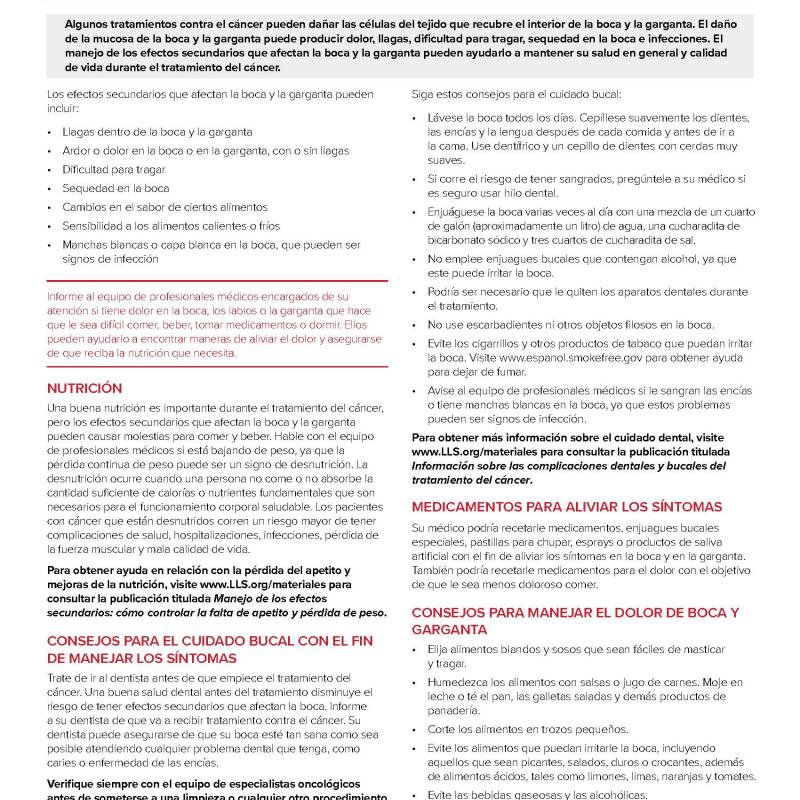 Manejo de los efectos secundarios: cómo controlar los efectos secundarios que afectan la boca y la garganta