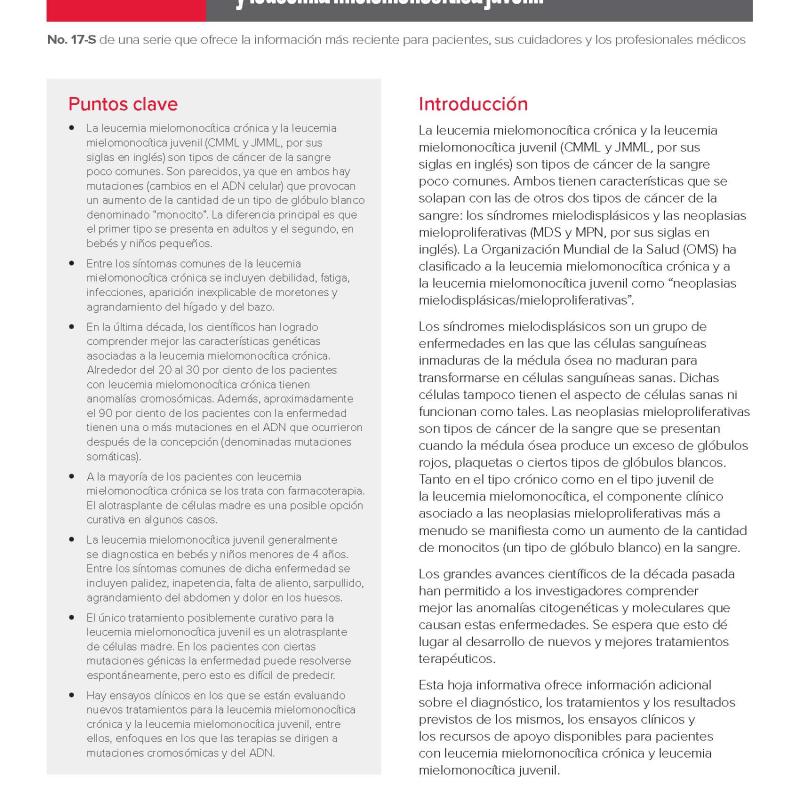 Leucemia mielomonocítica crónica y leucemia mielomonocítica juvenil
