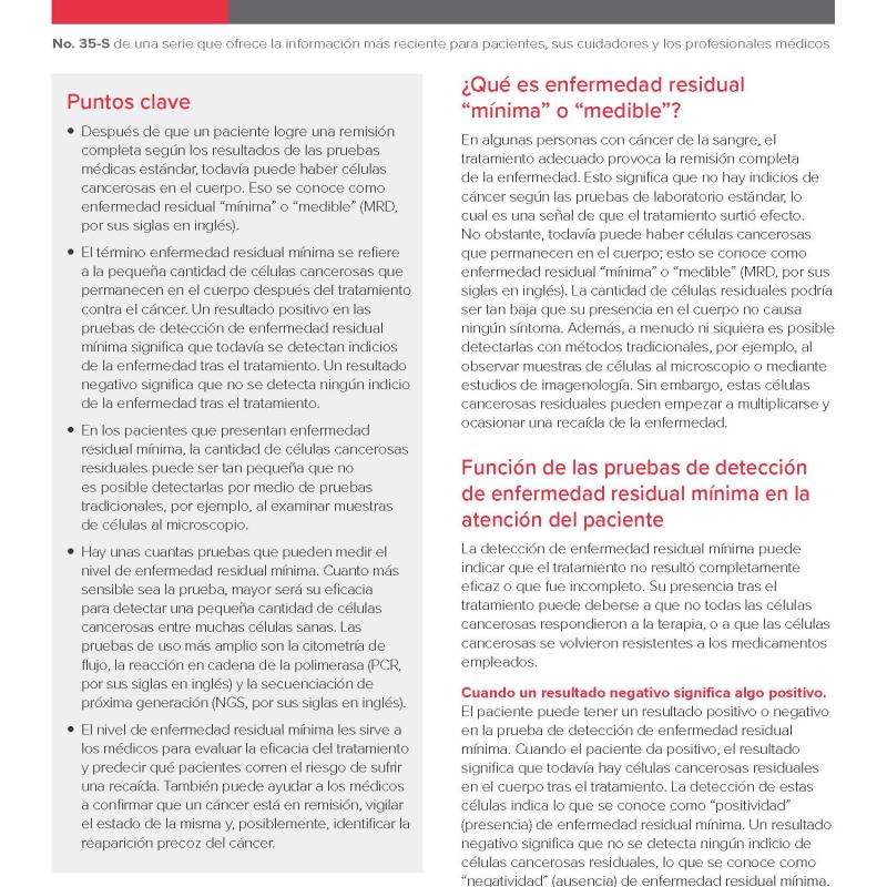 Enfermedad residual mínima/medible