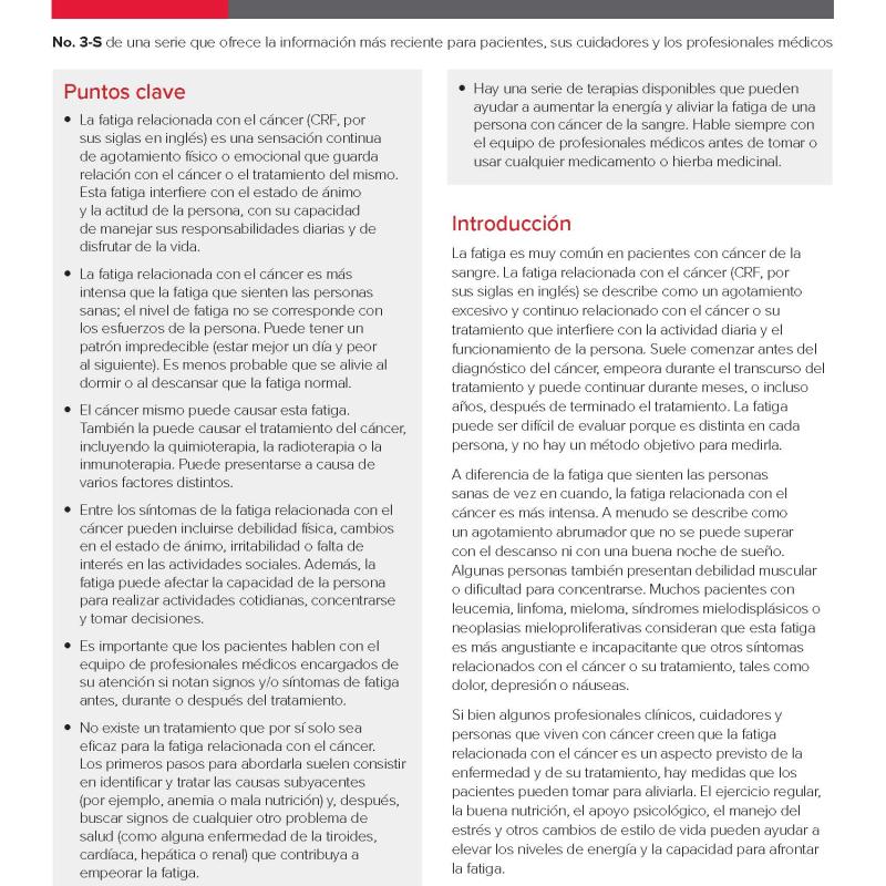 Fatiga relacionada con el cáncer