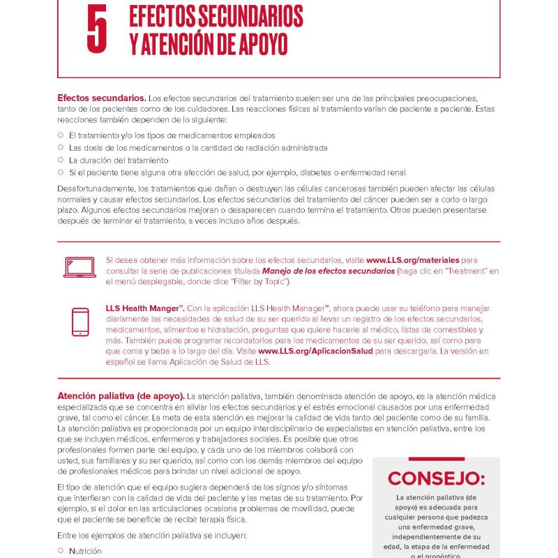 Capítulo 5: Efectos secundarios y atención de apoyo