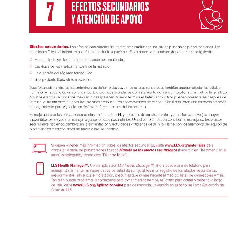 Capítulo 7: Efectos secundarios y atención de apoyo