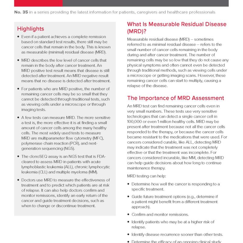 Measurable Residual Disease (MRD)  