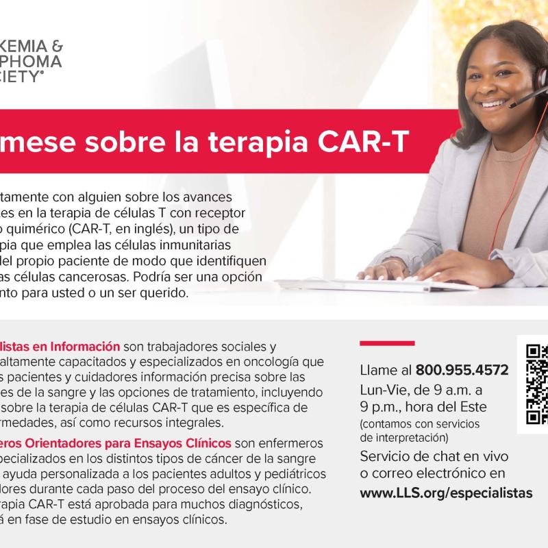 Tarjeta de recursos sobre la terapia de células CAR-T