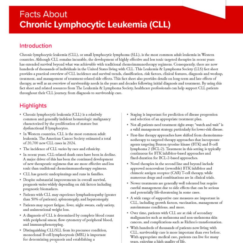 Facts About Chronic Lymphocytic Leukemia (CLL)