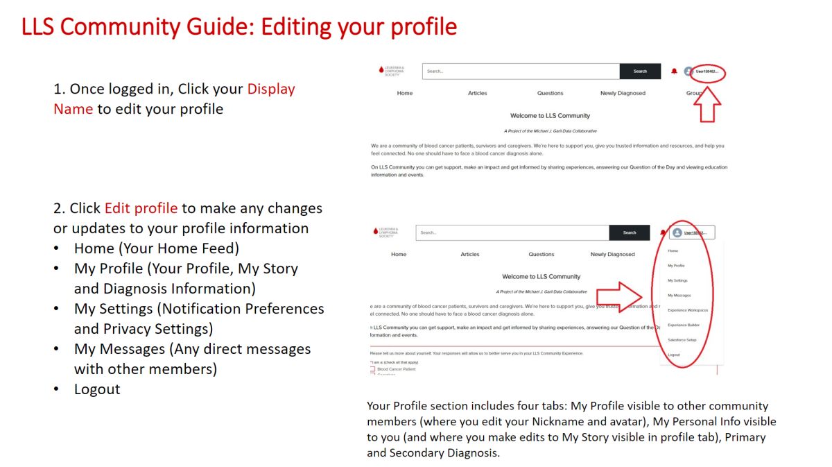 LLS EC Community Guide Editing Your Profile