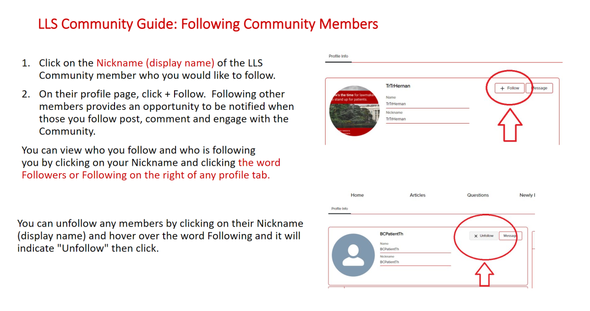 LLS EC Community Guide Following Community Members