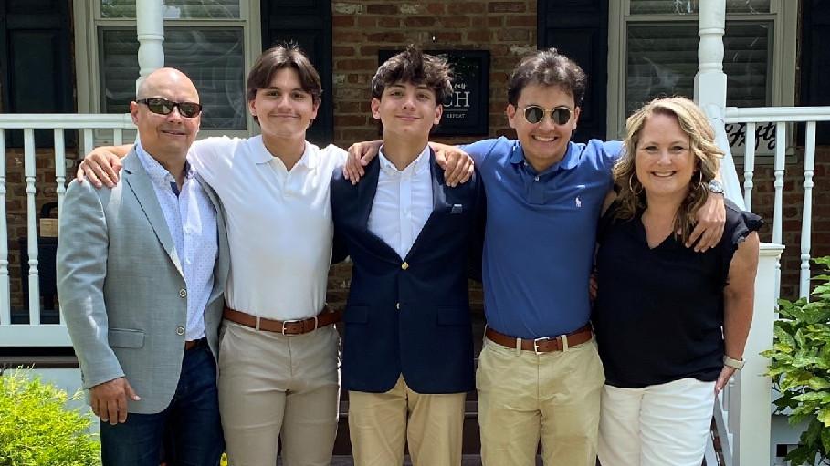 Tiffany, her spouse, and three children
