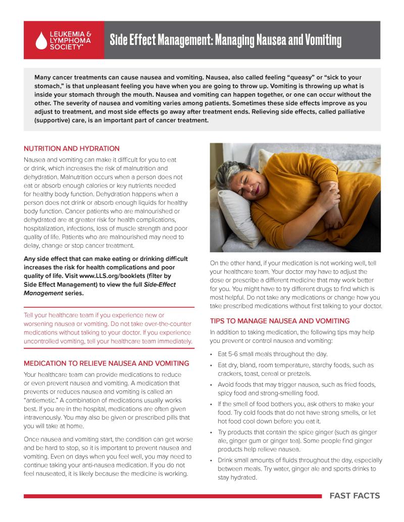 Side-Effect Management: Managing Nausea and Vomiting